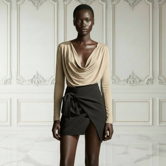 NUDE Tops - 40. LAST TWO NUDE Cowl Bodysuit